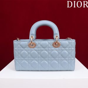 medium lady d-joy 26 cloud blue lambskin