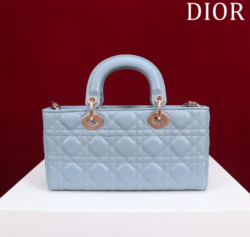 medium lady d-joy 26 cloud blue lambskin