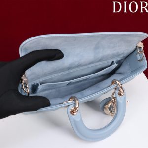 medium lady d-joy 26 cloud blue lambskin
