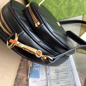 MARMONT HEART BAG 20 IN BLACK CALFSKIN GOLD HARDWARE