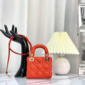 MICRO LADY 12 BAG IN SCARLET RED LAMBSKIN