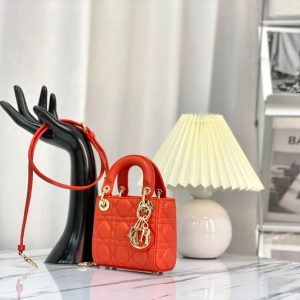 MICRO LADY 12 BAG IN SCARLET RED LAMBSKIN