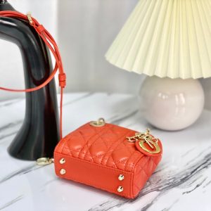 MICRO LADY 12 BAG IN SCARLET RED LAMBSKIN