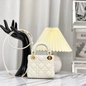 MICRO LADY 12 BAG IN WHITE LAMBSKIN