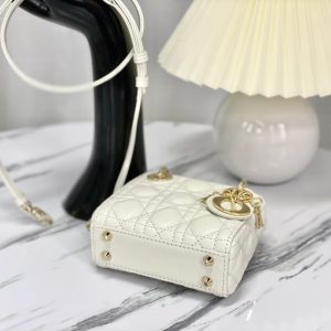 MICRO LADY 12 BAG IN WHITE LAMBSKIN