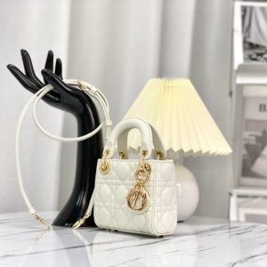 MICRO LADY 12 BAG IN WHITE LAMBSKIN