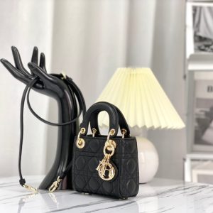 MICRO LADY 12 BAG IN BLACK LAMBSKIN
