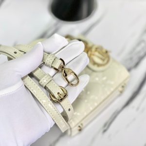 MICRO LADY 12 BAG IN GLOSSY WHITE LAMBSKIN