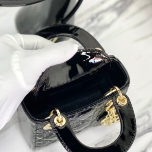 MICRO LADY 12 BAG IN GLOSSY BLACK LAMBSKIN