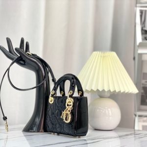 MICRO LADY 12 BAG IN GLOSSY BLACK LAMBSKIN