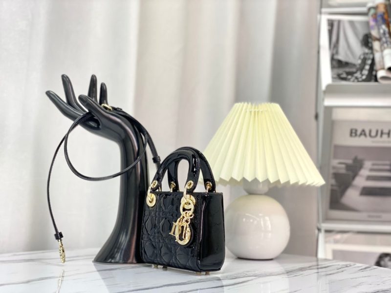 MICRO LADY 12 BAG IN GLOSSY BLACK LAMBSKIN