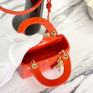 MICRO LADY 12 BAG IN GLOSSY SCARLET RED LAMBSKIN