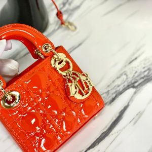 MICRO LADY 12 BAG IN GLOSSY SCARLET RED LAMBSKIN