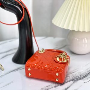 MICRO LADY 12 BAG IN GLOSSY SCARLET RED LAMBSKIN
