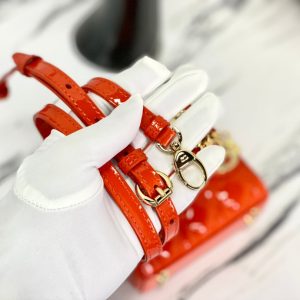 MICRO LADY 12 BAG IN GLOSSY SCARLET RED LAMBSKIN