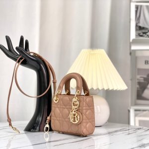 MICRO LADY 12 BAG IN CAMEL BEIGE LAMBSKIN