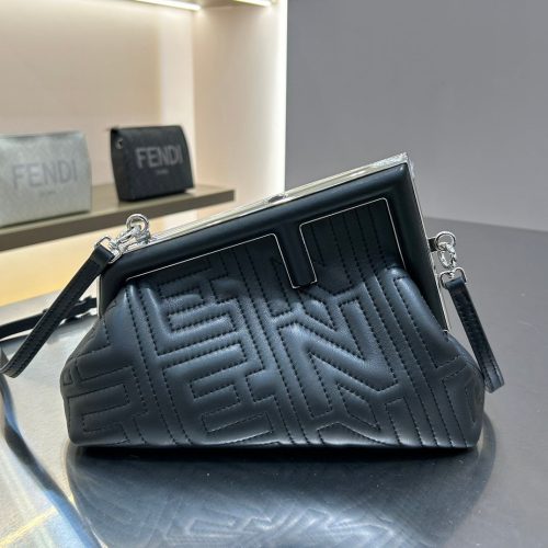 20230902_i1693627049_3908_0_jpg FendiI FIRST MINI 25 IN BLACK CALFSKIN BAG SILVER HARDWARE