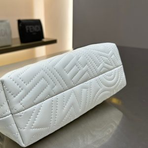 FendiI FIRST MINI 25 IN WHITE CALFSKIN BAG SILVER HARDWARE