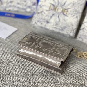 20230912_i1694500389_9042_2_jpg CD Caro 11cm Compact Wallet Shiny Grey Calfskin