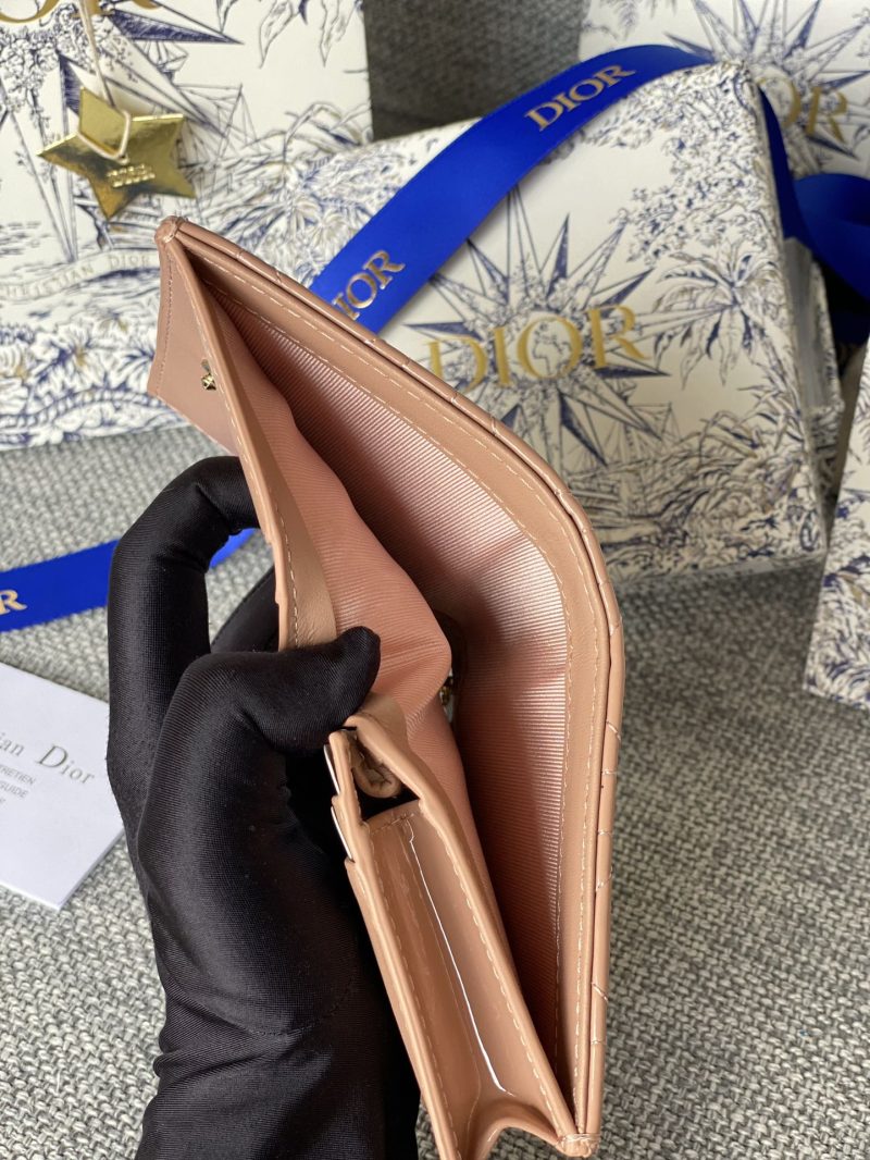 20230912_i1694500693_8998_8_jpg CD Caro 11cm Compact Wallet Shiny Dark Beige Calfskin