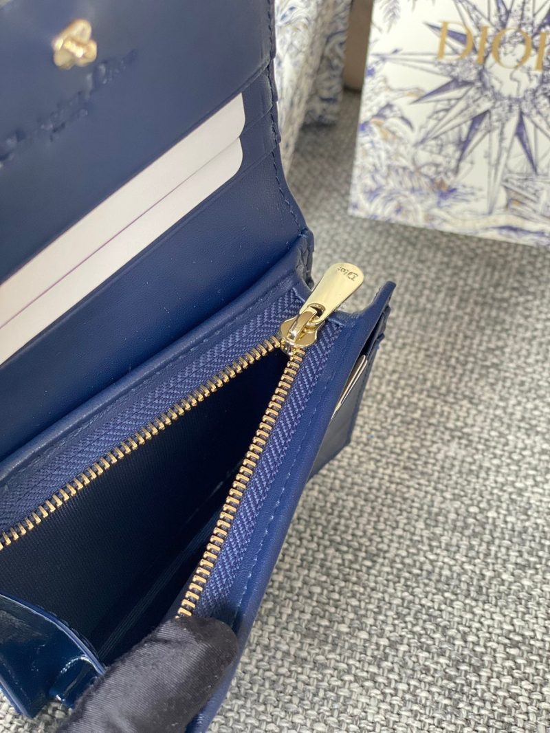 20230912_i1694500843_2802_7_jpg CD Caro 11cm Compact Wallet Shiny Blue Calfskin