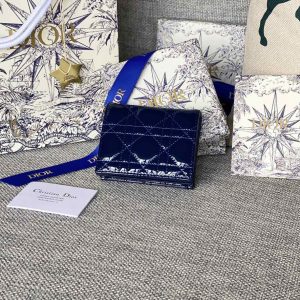 20230912_i1694500843_3890_0_jpg CD Caro 11cm Compact Wallet Shiny Blue Calfskin