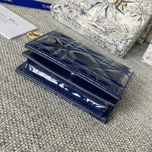 20230912_i1694500843_7460_2_jpg CD Caro 11cm Compact Wallet Shiny Blue Calfskin