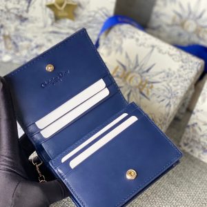 20230912_i1694500843_8688_5_jpg CD Caro 11cm Compact Wallet Shiny Blue Calfskin