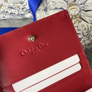 CD Caro 11cm Compact Wallet Red Calfskin
