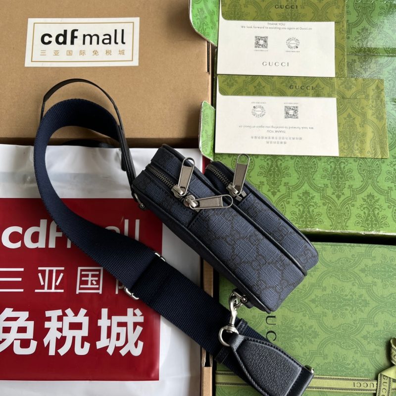 20230918_i1695026157_9636_2_jpg OPHIDIA MINI BAG 18 IN DARK BLUE MONOGRAM CANVAS AND BLACK LAMBSKIN TRIM