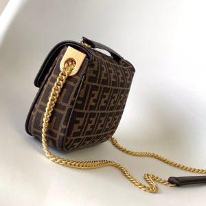 20231002_i1696226995_5272_2_jpg_22e6dc9b-be49-40f2-8088-b97ba8dc0895 Fendi Baguette 24 Brown FF Jacquard Fabric Bag Ghw