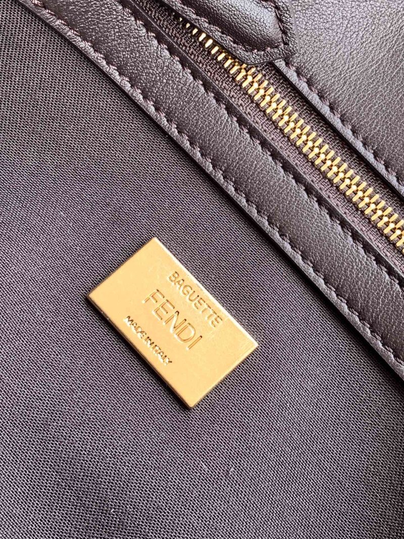 20231002_i1696226995_6619_6_jpg_2f571ff4-5ca7-4696-b1d0-f728bc4cb260 Fendi Baguette 24 Brown FF Jacquard Fabric Bag Ghw