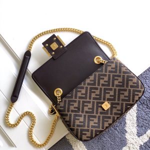 20231002_i1696226995_6959_4_jpg_dce92596-2fbe-4c17-b56d-b4a1a457ed06 Fendi Baguette 24 Brown FF Jacquard Fabric Bag Ghw