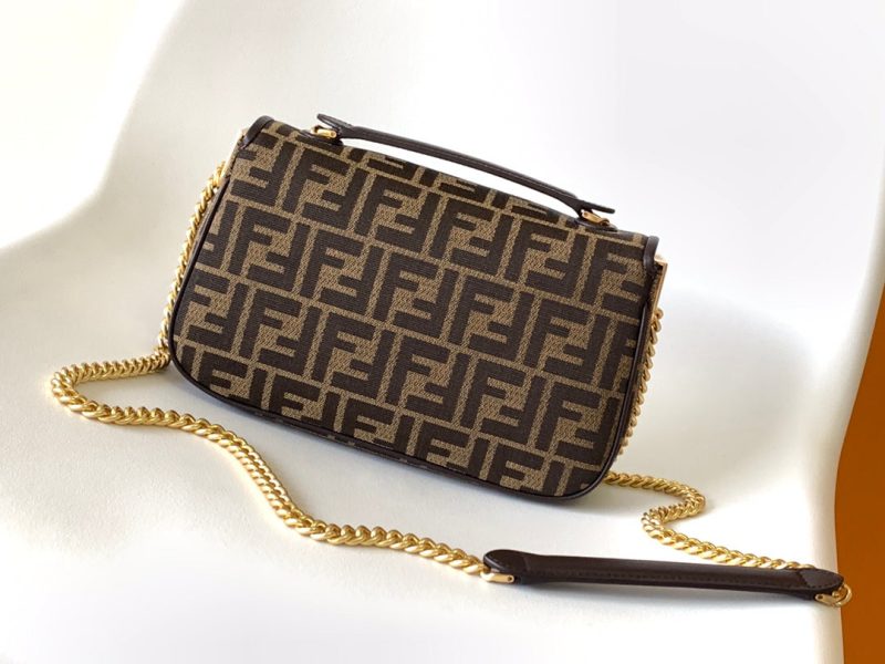 20231002_i1696226995_9072_1_jpg_56d347fc-eec7-4918-9d7f-ab3b2e254aaf Fendi Baguette 24 Brown FF Jacquard Fabric Bag Ghw