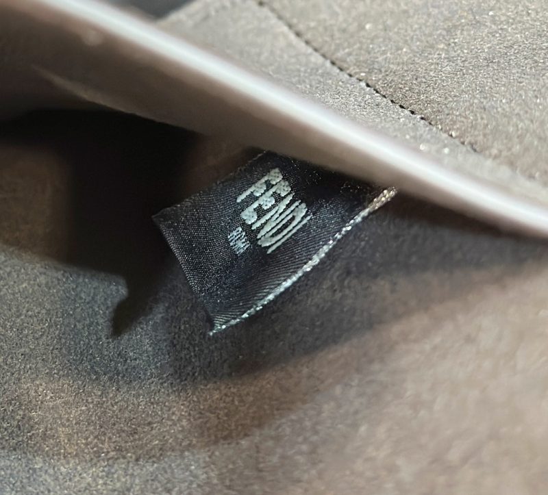 FendiI ORIGAMI LARGE 33 BROWN MIX BLACK FF JACQUARD FABRIC BAG