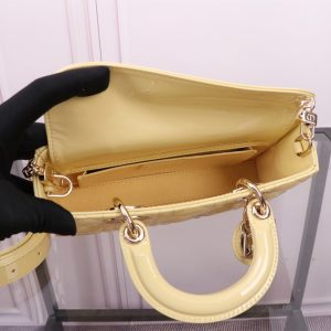 SMALL LADY D-JOY 22 YELLOW LAMBSKIN