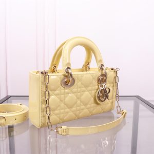 SMALL LADY D-JOY 22 YELLOW LAMBSKIN