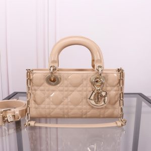 SMALL LADY D-JOY 22 BEIGE LAMBSKIN