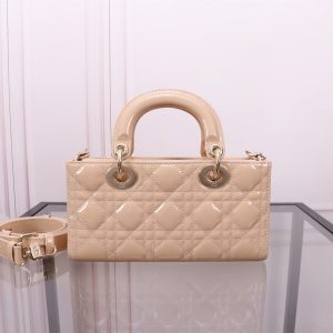 SMALL LADY D-JOY 22 BEIGE LAMBSKIN