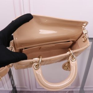 SMALL LADY D-JOY 22 BEIGE LAMBSKIN