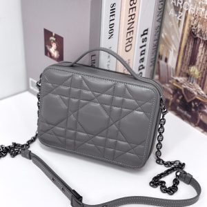 CARO BOX 19 IN GREY CALFSKIN