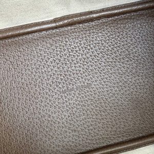 OPHIDIA SMALL TOTE BAG 31 BEIGE CANVAS AND BROWN CALFSKIN