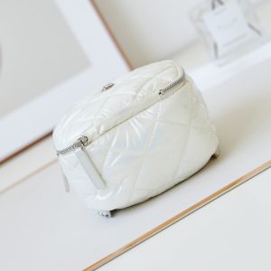 BACKPACK 22 IN WHITE FABRIC SILVER HARDWARE