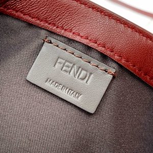 Mini Baguette Bag 20 With FF Motif Burgundy Leather Ghw