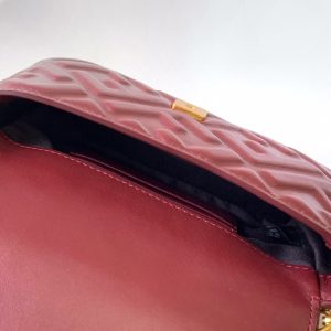 Mini Baguette Bag 20 With FF Motif Burgundy Leather Ghw