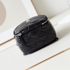 BACKPACK 22 IN BLACK FABRIC SILVER HARDWARE