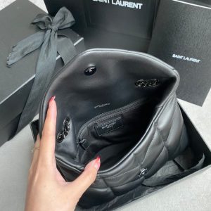 LOULOU MINI 23 ALL BLACK QUILTED LEATHER