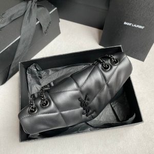 LOULOU MINI 23 ALL BLACK QUILTED LEATHER