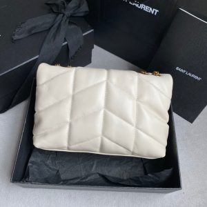 LOULOU MINI 23 WHITE QUILTED GOLD HARDWARE