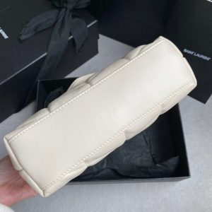 LOULOU MINI 23 WHITE QUILTED GOLD HARDWARE